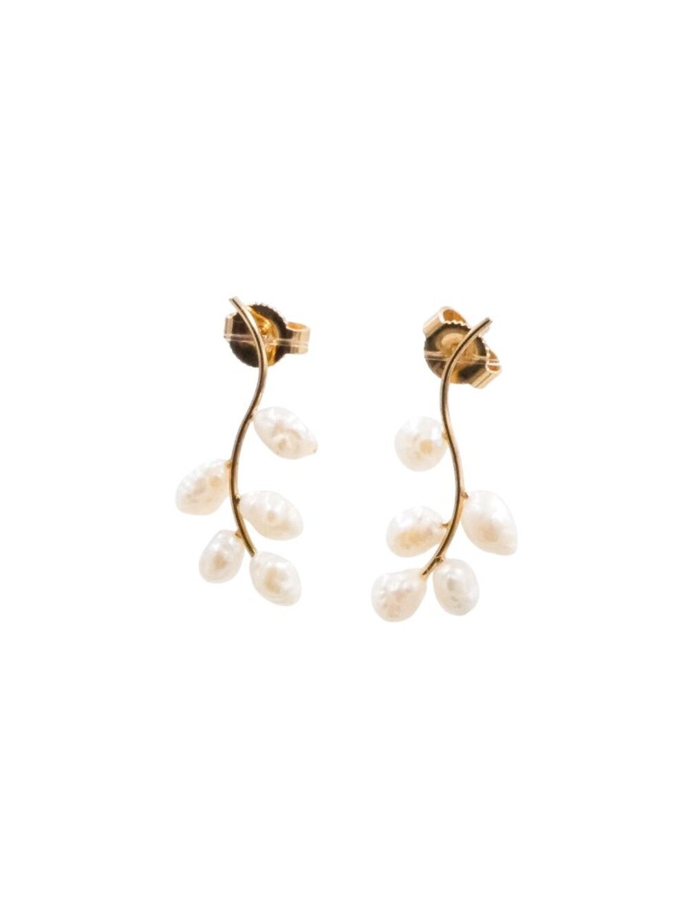 14K Yellow Gold Dewdrops Baroque Pearl 3/4 Inch Drop Earrings
